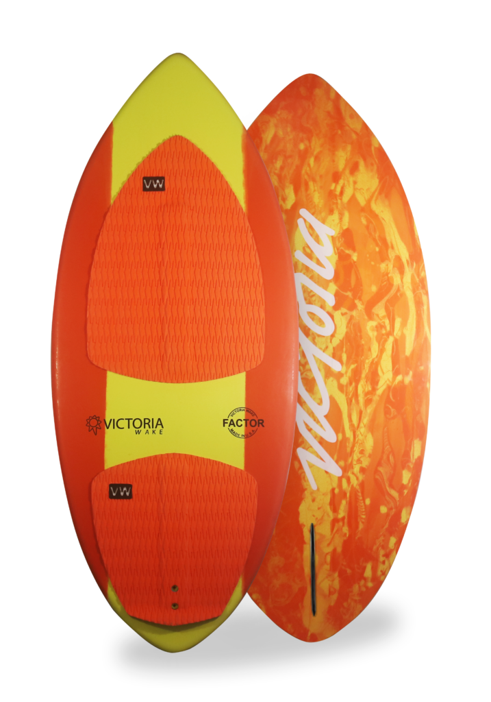 Tried and trusted, the Factor will get you off that compression molded bog machine and into a board that is built for performance surfing. Strategically placed volume allows a shorter board to be ridden, reducing swing weight and increasing maneuverability which will aid in spin tricks, shuv’s, and airs. The outline creates forward drive giving you plenty of speed, allowing you to spot your tricks rather than worrying about the boat leaving you behind. The Factor is a great guest board – it works well for a range of riders and waves.
MATTE PERFORMANCE FINISH
EVA DIAMOND MACHINED TRACTION
PRECISION ROCKER
MID DENSITY 5/8” CORE
1.25” REMOVABLE FIN
Size | Sugg. Weight | Dimensions
M | 120-160 lbs | 50.2